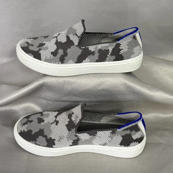 Rothy’s Kids 13 Sneakers Loafers Gray Camo Slip On Shoes Comfort Washable Soft - Picture 2 of 10